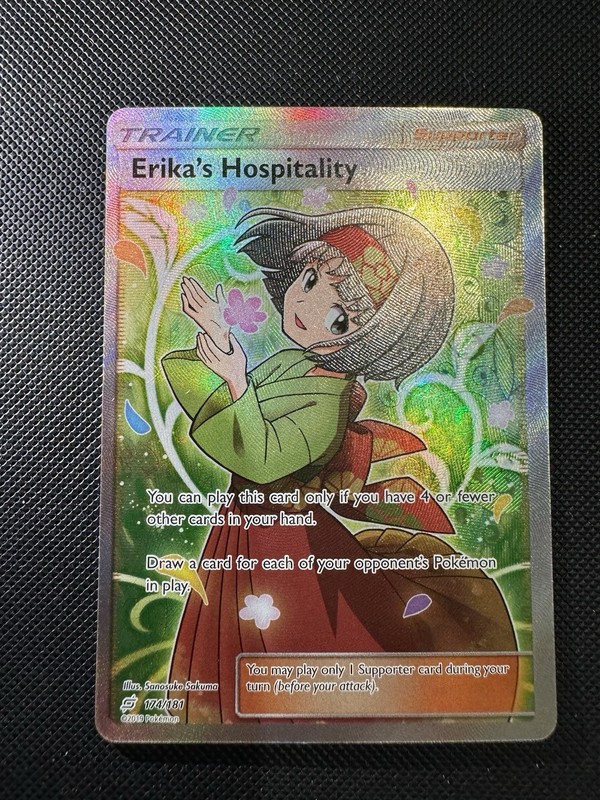 Pokemon Sun & Moon Team Up Erika’s Hospitality Ultra Rare Holo 174/181 NM