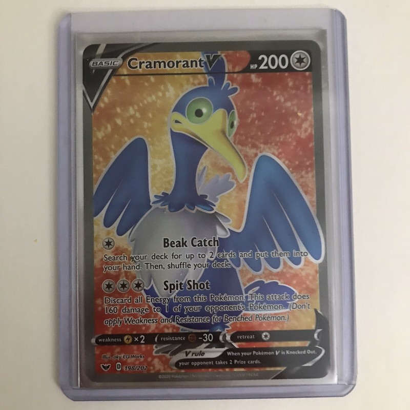 Cramorant V 198/202 – Sword & Shield Base – Ultra Rare Holo Pokemon Card NM