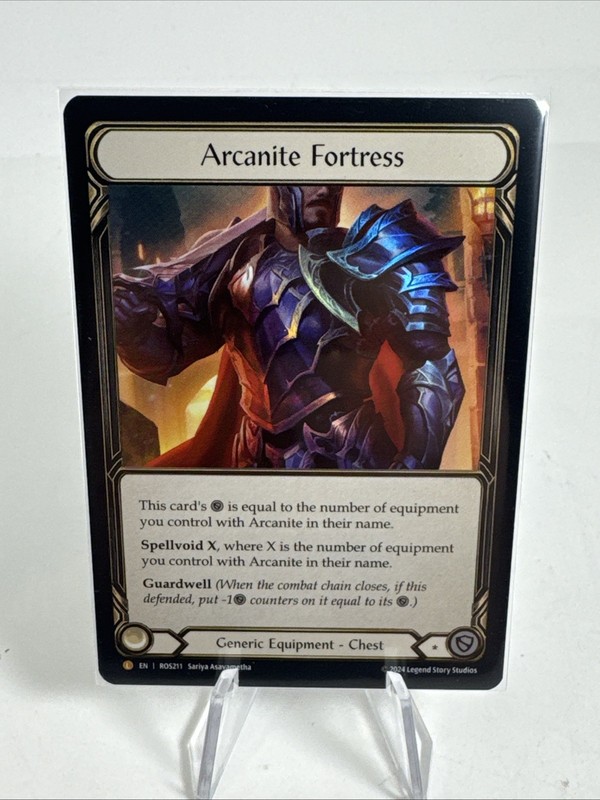 Flesh and Blood TCG Rosetta – Arcanite Fortress Legendary Rainbow Foil #ROS211