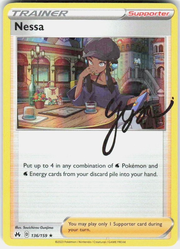 Nessa 136/159 Holo Rare Crown Zenith Pokemon Holo Lightly Played