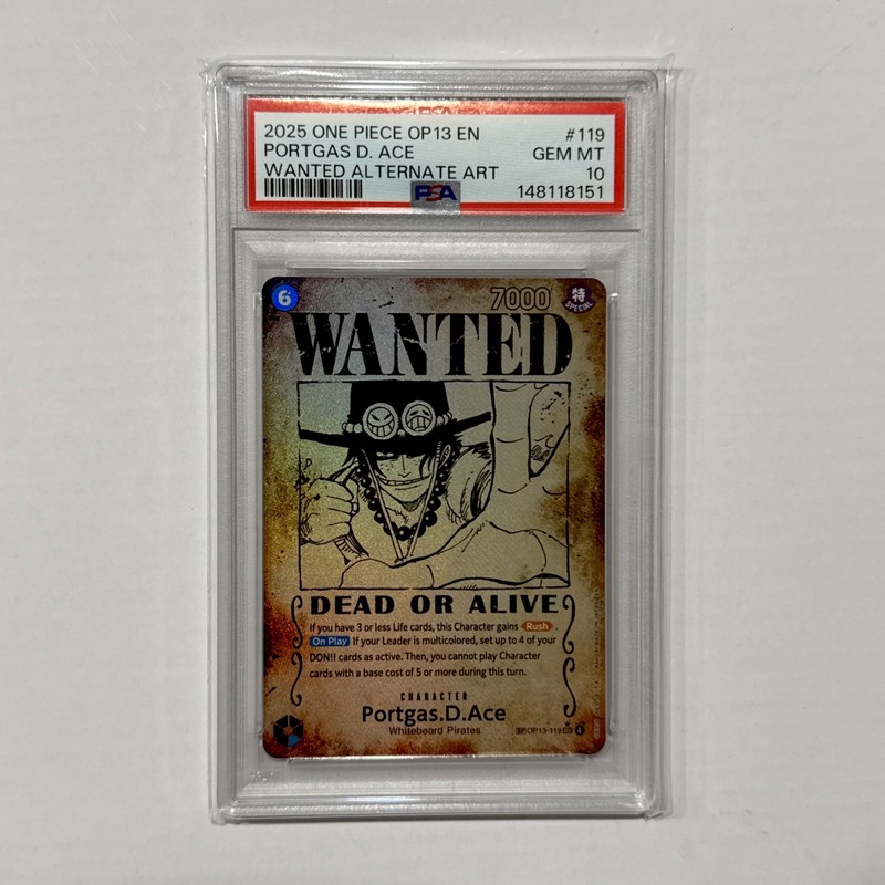 Portgas.D.Ace (119) (Wanted Poster) OP13-119 Carrying On His Will Foil PSA 10