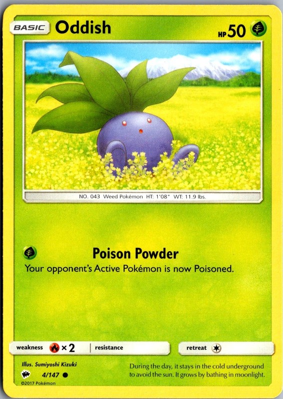 Oddish 4/147 Common SM Burning Shadows LP Pokemon Card