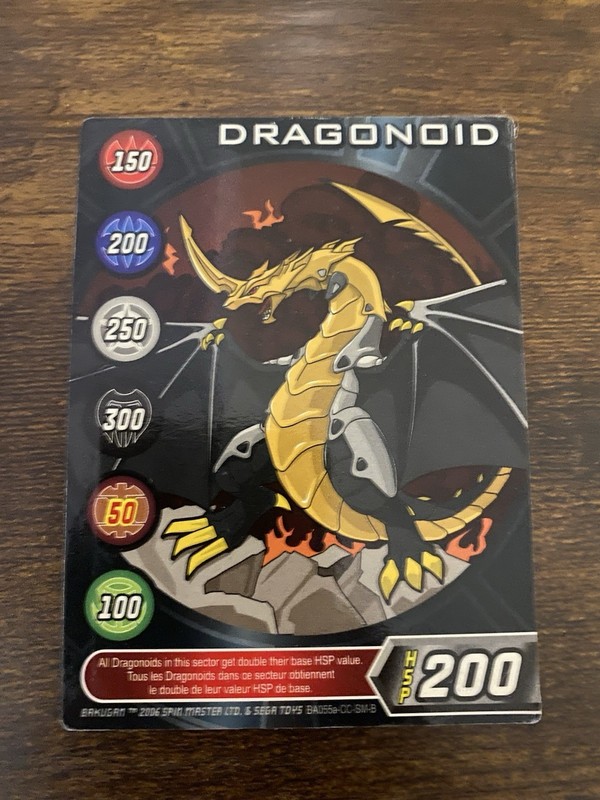 Bakugan Dragonoid Metal Gate Card 200 HSP Spin Master