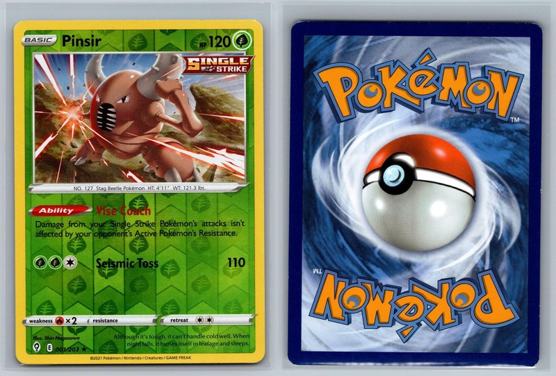 Pinsir 001/203 Rare Evolving Skies Pokemon Card Reverse Holo Near Mint gallery