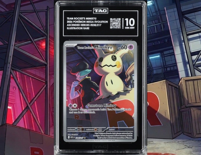 TAG 10 Team Rocket’s Mimikyu 238/217 Me: Ascended Heroes Illustration Rare