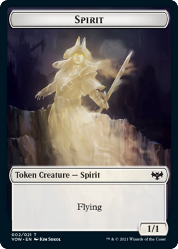 x4 Spirit VOW MTG 2/21 TOKEN M/NM 4x
