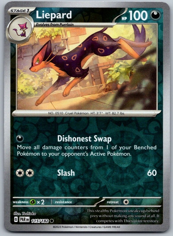 Liepard Reverse Holo Common SV04: Paradox Rift 115/182 NM