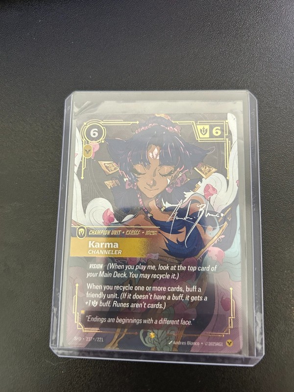 Karma - Channeler Signature Overnumbered 237/221 Riftbound Spiritforged gallery