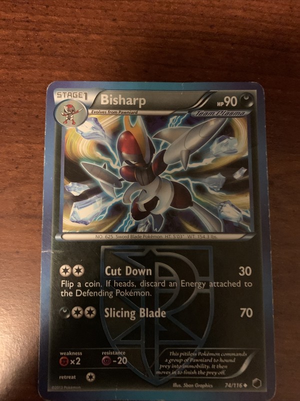 Pokémon TCG Bisharp Plasma Freeze 74/116 Reverse Holo Uncommon