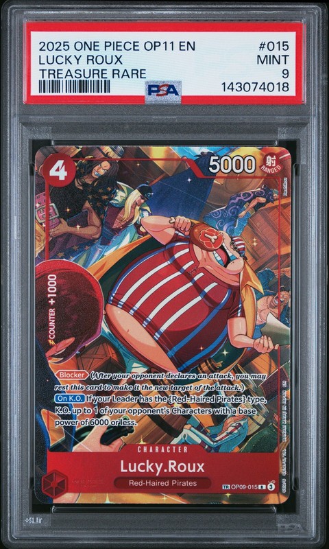 Lucky Roux 015 Treasure Rare One Piece Op11 One Piece PSA 9