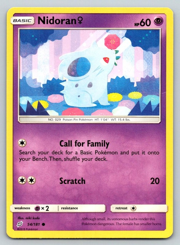 NIDORAN F 54/181 C TEAM UP POKEMON MP KUDO