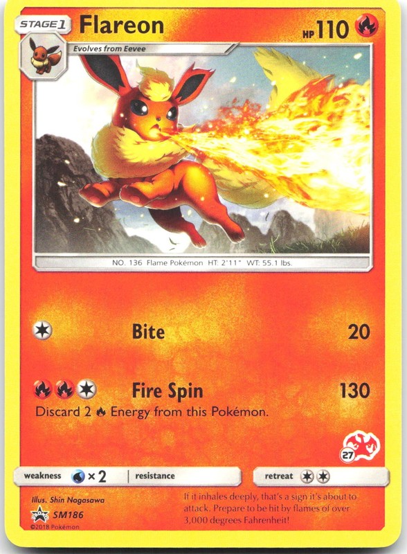Flareon – (Let’s Play, Eevee!) SM186 Promo Sun & Moon Promo Pokemon Near Mint