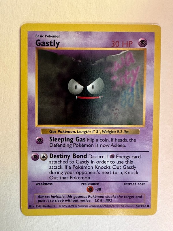 Gastly 050/102 Base Set (Shadowless) Regular Pokemon TCG