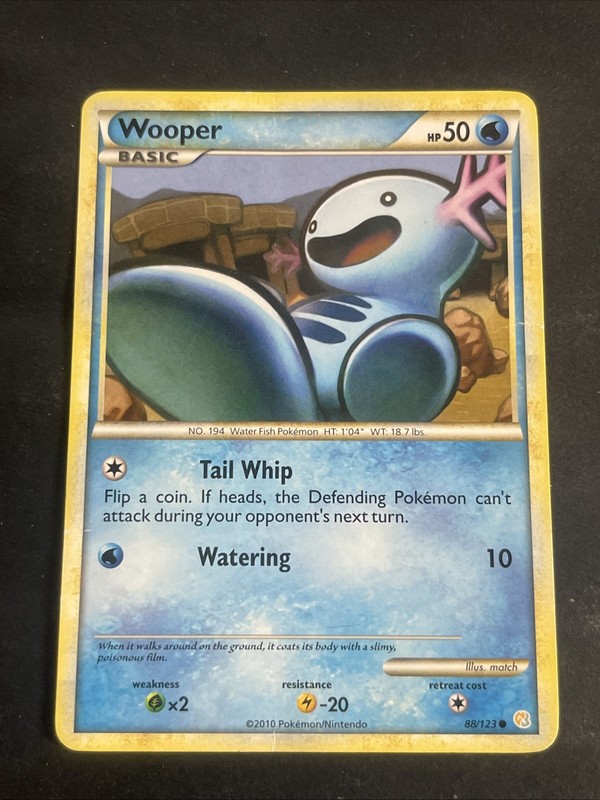 Pokemon TCG Wooper Common HeartGold SoulSilver 88/123