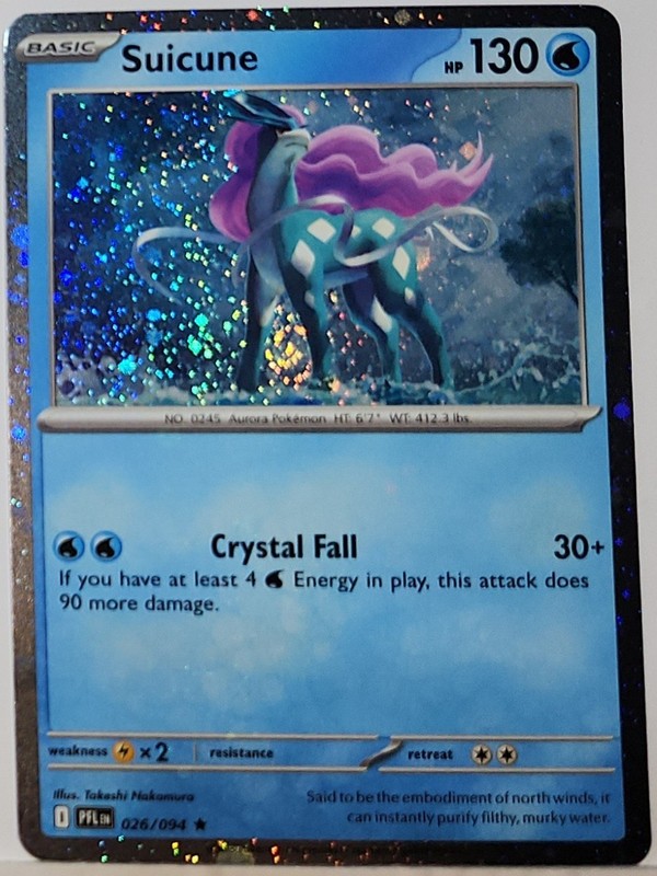 Swirl 🌀 Suicune 026/094 Cosmos Holo Bleed Error Rare Pokémon TCG ✨