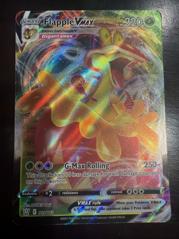 Pokémon Flapple VMAX Sword & Shield Battle Styles Ultra Rare Holo 019/163