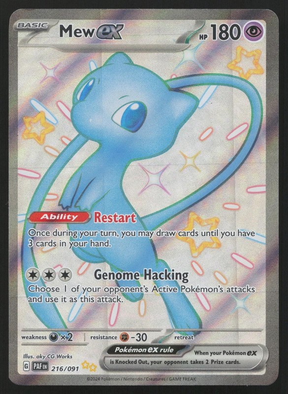 Mew ex 216/091 Shiny Ultra Rare Paldean Fates Pokemon English NM