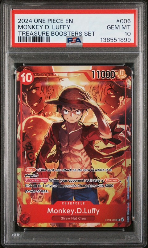 2024 ONE PIECE #006 TREASURE BOOSTER SET PROMO MONKEY D LUFFY PSA 10 GEM MINT