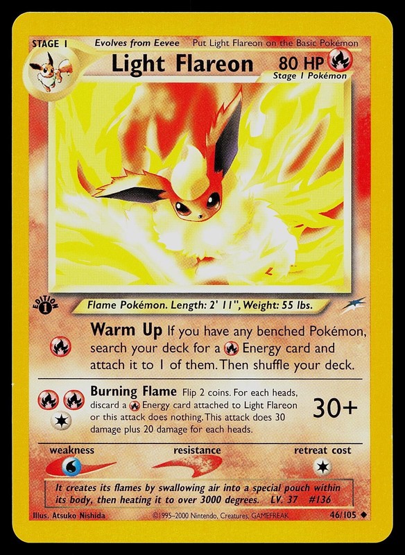 Pokemon Card – Light Flareon Neo Destiny 46/105 1st Edition Uncommon