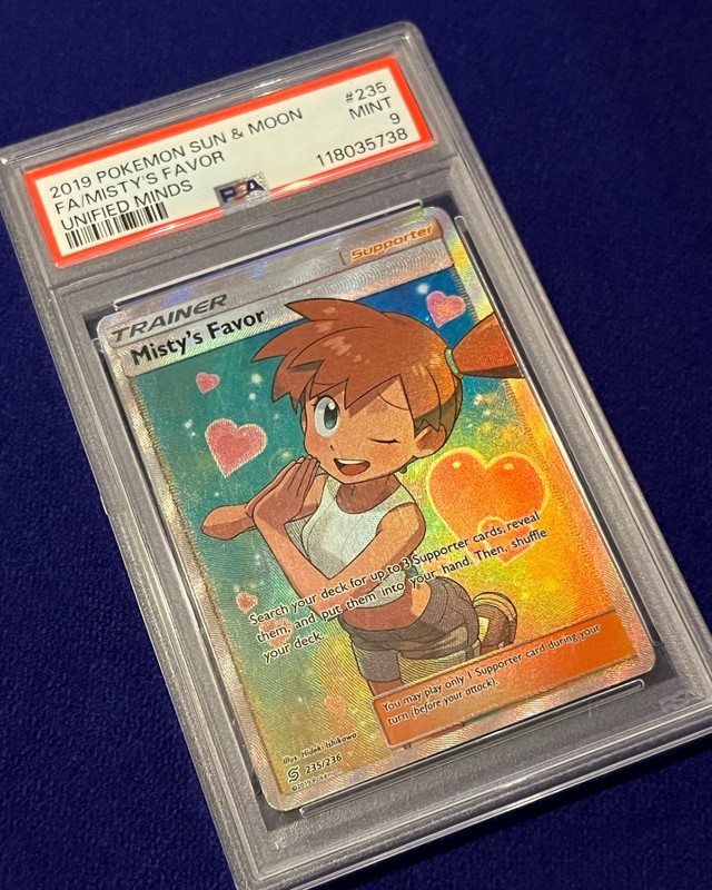 PSA 9 Misty's Favor #235 Sun & Moon Unified Minds 2019 Pokemon MINT gallery