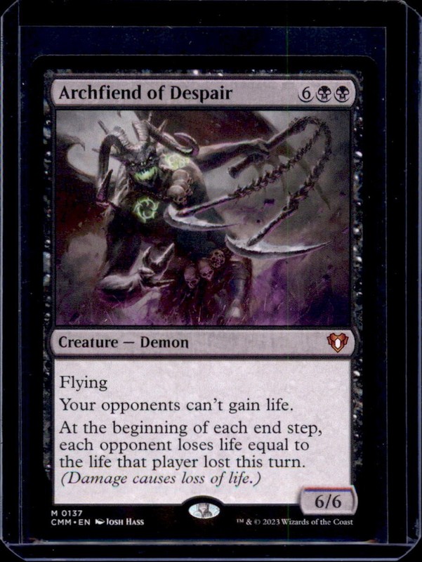Archfiend of Despair 137 Mythic Commander Masters Magic: The Gathering Near Mint