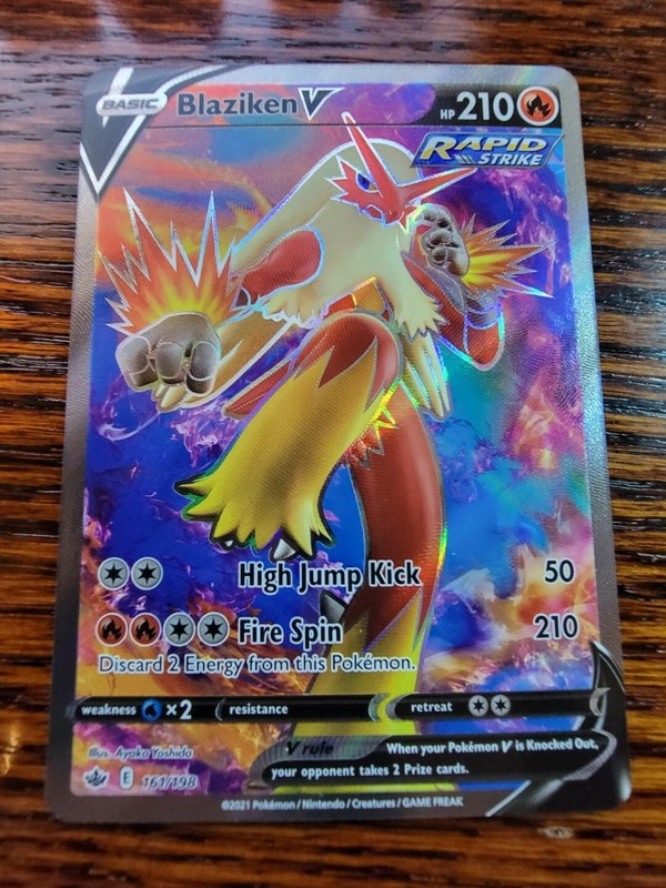 Blaziken V Full Art 161/198 Chilling Reign NM Ultra Rare Pokemon Card Minty