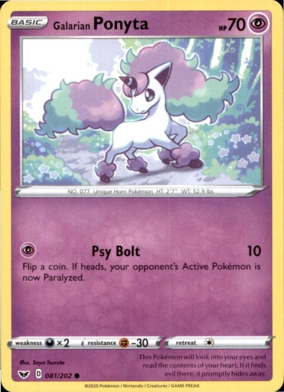 Galarian Ponyta 081/202 Common Sword & Shield Pokemon Near Mint
