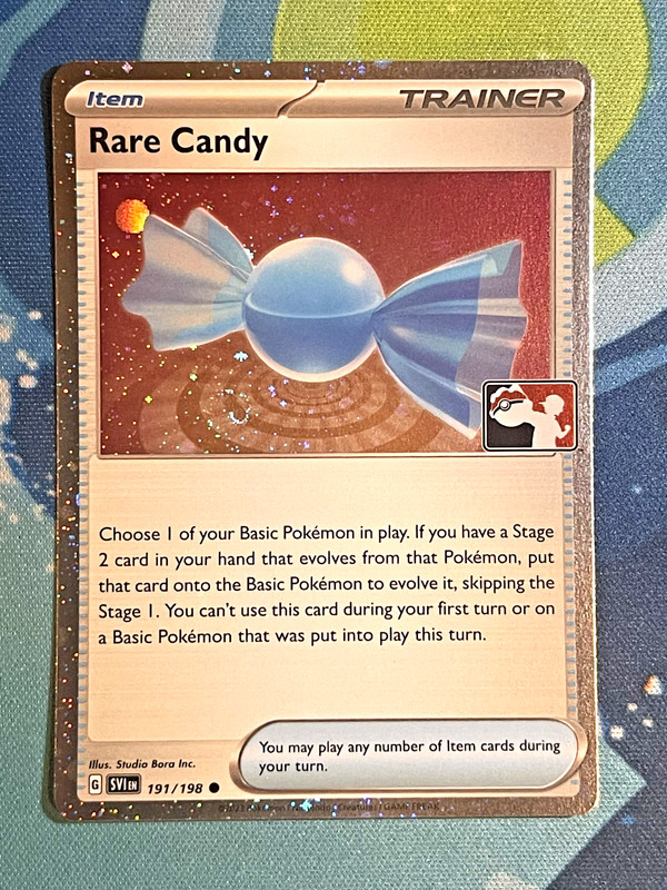 Rare Candy 191/198 Cosmos Holo Pokemon Play! Prize Pack Play Stamp NM