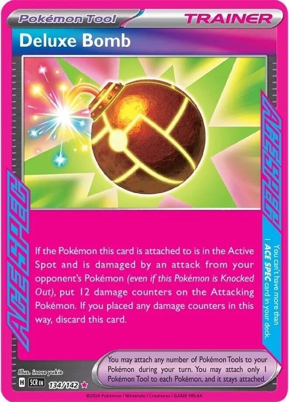 Deluxe Bomb 134/142 ACE SPEC Rare Stellar Crown Pokemon Near Mint