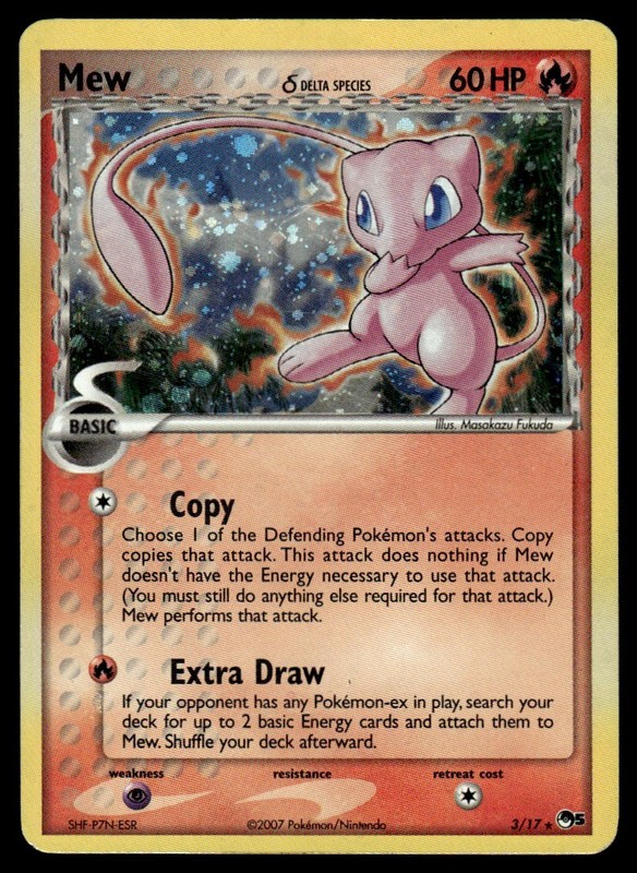 2007 Pokemon POP Series 5 Mew #3/17 Damaged (Error)