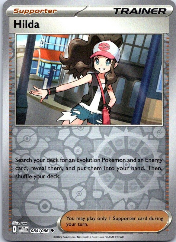 Hilda 084/086 Uncommon White Flare Pokemon Reverse Holo NM