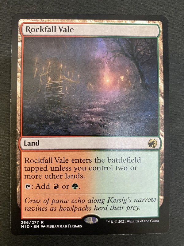 MTG Rockfall Vale #266 NM Rare Innistrad: Midnight Hunt MID FREE SHIPPING!