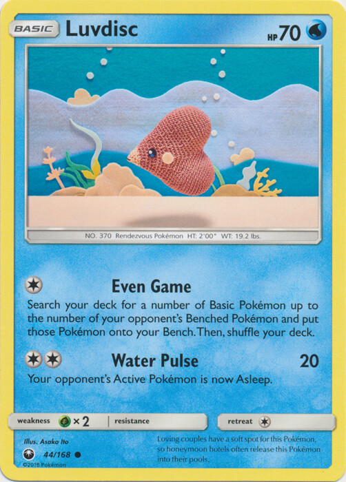 Pokemon Luvdisc – 44/168 – Common NM-Mint Celestial Storm