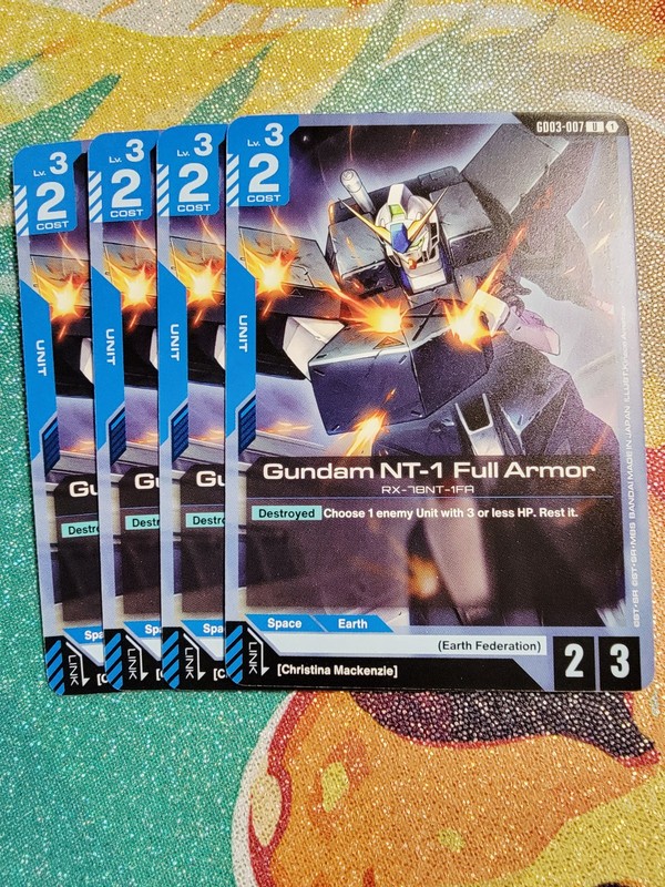 Gundam NT-1 Full Armor Gundam TCG GD03-007 x4 Uncommon Steel Requiem playset