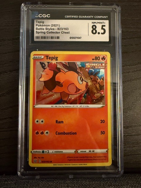 CGC NM/M 8.5 Tepig 023/163 – Battle Styles – Common NM