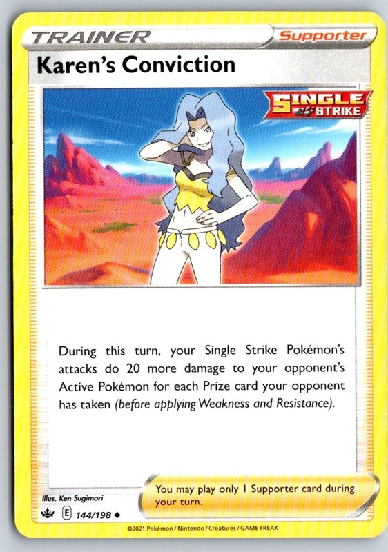 Karen’s Conviction 144/198 Uncommon Chilling Reign Pokemon Near Mint