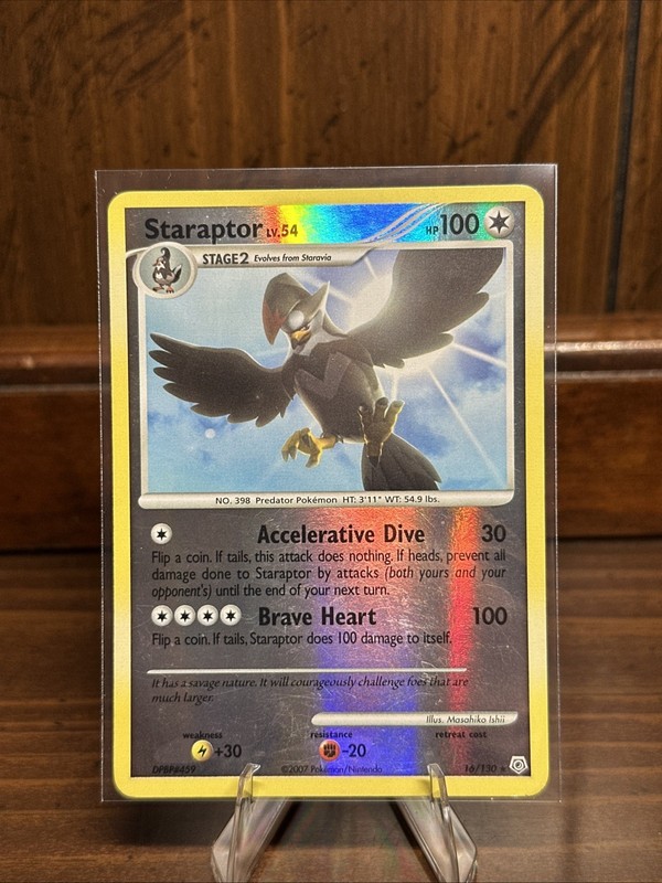 Pokémon TCG Staraptor Diamond & Pearl Reverse Holo Rare Card 16/130 MP