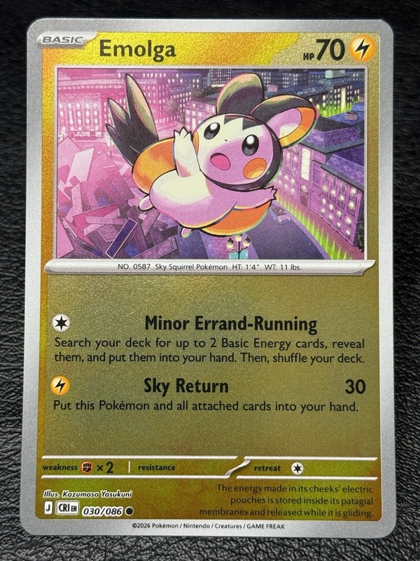 Emolga 030/086 – Reverse Holo – Pokémon TCG: Chaos Rising – English NM