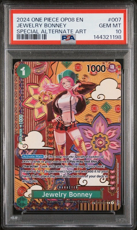 ONE PIECE TWO LEGENDS OP08 JEWELRY BONNEY SP ALT ART ST02 007 PSA 10 GEM MINT