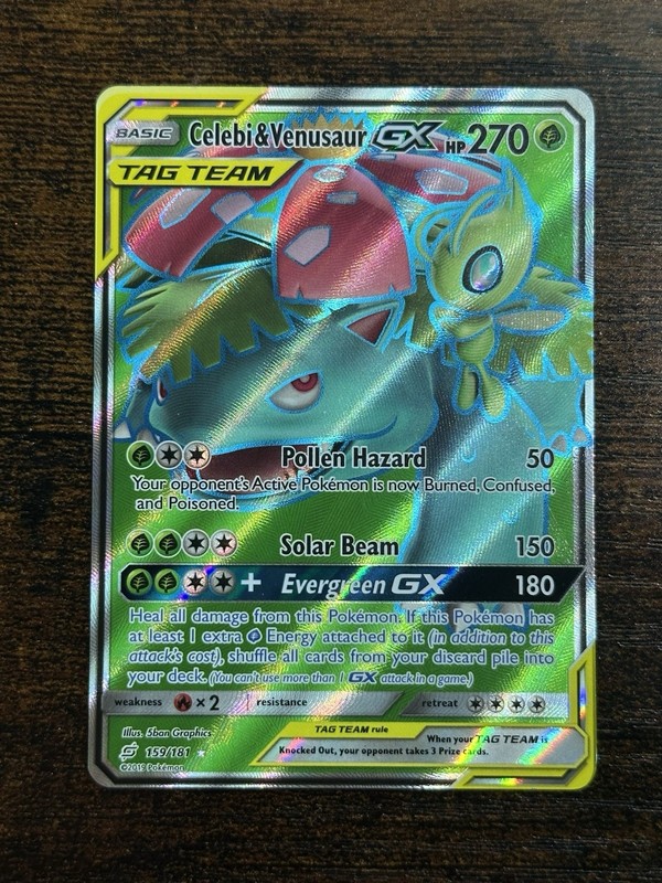 Celebi & Venusaur GX (Full Art) 159/181 Pokemon Team Up LP