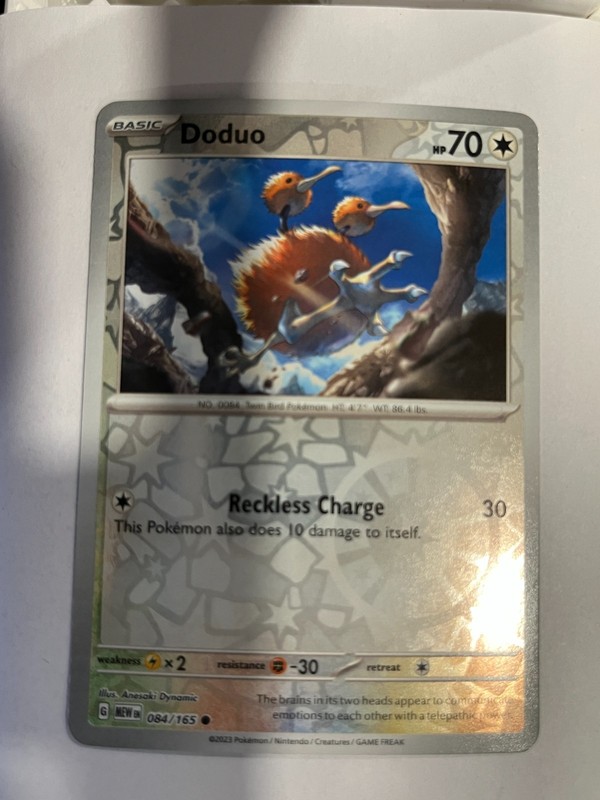 Doduo 084/165 Scarlet & Violet 151 Pokemon Reverse Holo Foil Rare