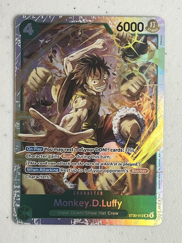 One Piece ST30-012 Monkey. D. Luffy Holo EN In Hand Ships within 24 hours
