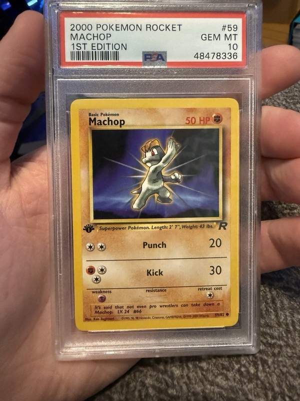 Machop – 2000 Team Rocket #59 🔥 1st Edition PSA 10 🔥 GEM Vintage Pokemon