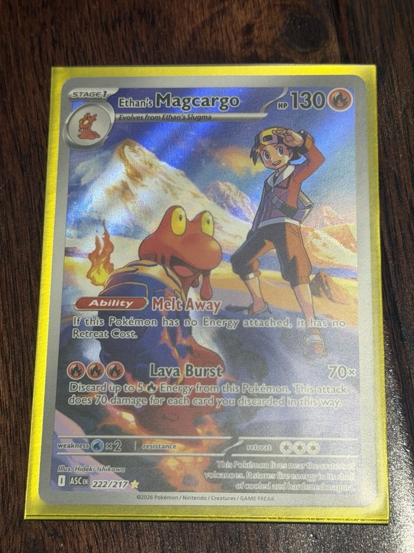 Ethan’s Magcargo 222/217 Stellar Crown Full Art Holo Rare Pokemon TCG English