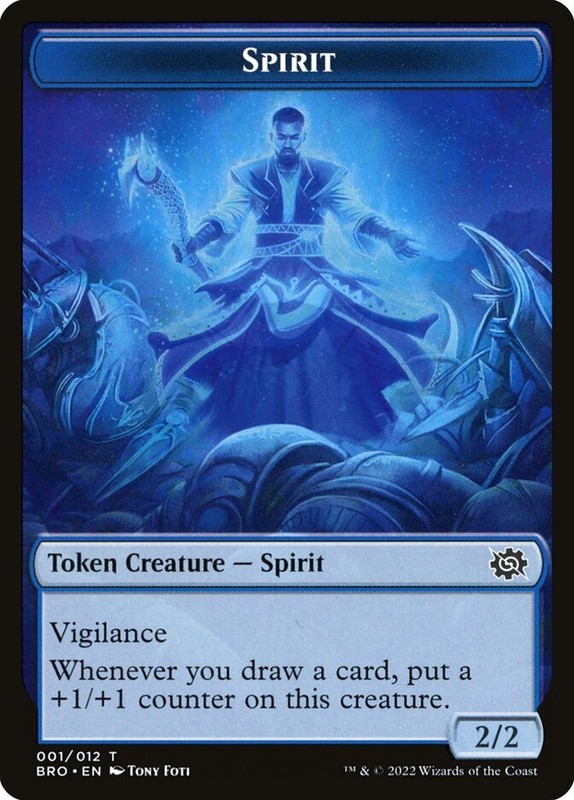 Spirit (2/2 Vigilance) *FOIL* MTG Brothers’ War Token Teferi NM x1 – Magic Card