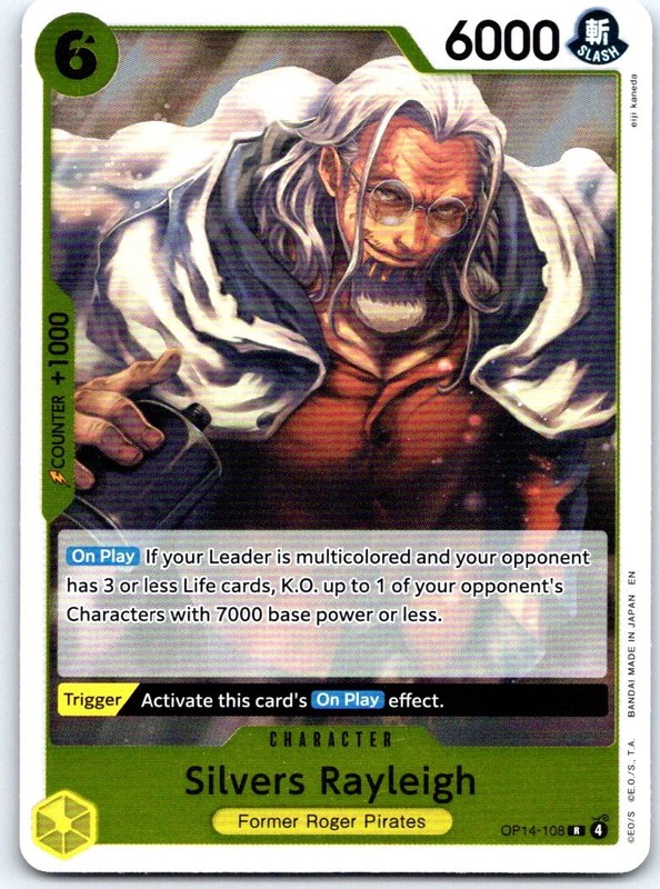 Silvers Rayleigh OP14-108 Rare The Azure Sea’s Seven One Piece Foil NM