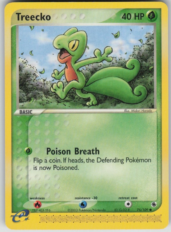 Pokemon TCG Treecko Common Ruby and Sapphire 75/109