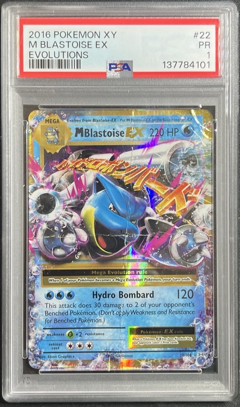 PSA 1 M Blastoise EX 22/108 Full Art XY Pokemon 2016