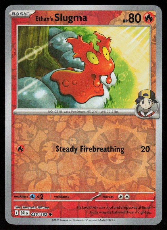 Ethan’s Slugma 035/182 Common Destined Rivals Pokemon Reverse Holo Near Mint