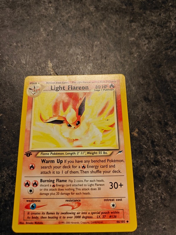 Light Flareon 46/105 1st Edition Neo Destiny Pokemon Card gallery